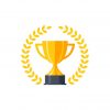 Trophy cup, award, vector icon in flat style